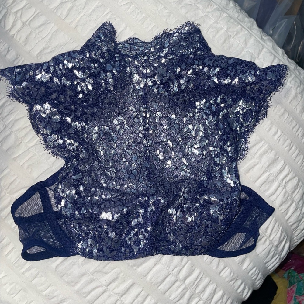 Victoria’s Secret Dream‎ Angels Unlined Demi Lace Bralette Navy